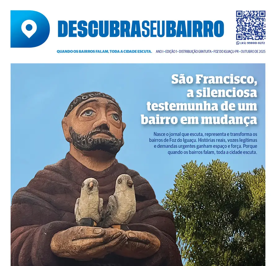 Capa da primeira edição do jornal Descubra Seu Bairro - outubro de 2025